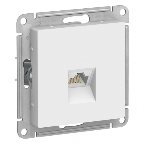 ATN000186 ATLASDESIGN РОЗЕТКА компьютерная RJ45, кат. 6A, механизм, БЕЛЫЙ фото 1