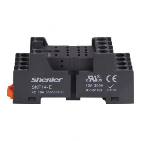 SKF14-E Цоколь 4CO 10A (300V), винтовой зажим, черный, на рейку DIN35/панель, для RKE, RKF фото 2