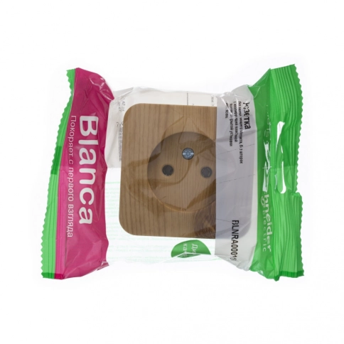 BLNRA000115 BLANCA О/У РОЗЕТКА без заземления без шторок ИЗОЛ.ПЛ., 16А, 250В, ЯСЕНЬ фото 3