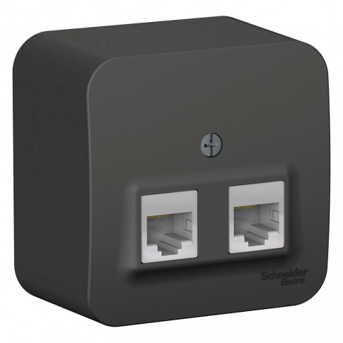 BLNIA045456 BLANCA О/У РОЗЕТКА двойная компьютерная RJ45, кат.5E, ИЗОЛ.ПЛ.,АНТРАЦИТ фото 5