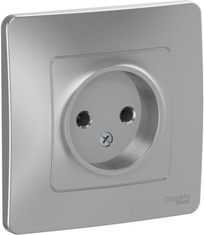 BLNRS000013 BLANCA С/У РОЗЕТКА без заземления без шторок 16А, 250В, АЛЮМИНИЙ фото 2
