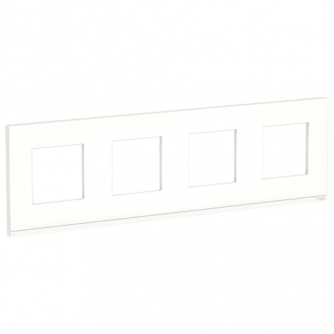 NU600889 UNICA PURE рамка 4-постовая, горизонтальная, МАТОВОЕ СТЕКЛО/белый фото 1