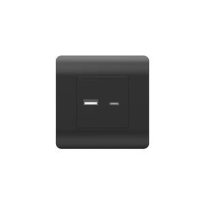 431501 (NEW3-E) Розетка USB A+С, 5В/2,1А, черный фото 1