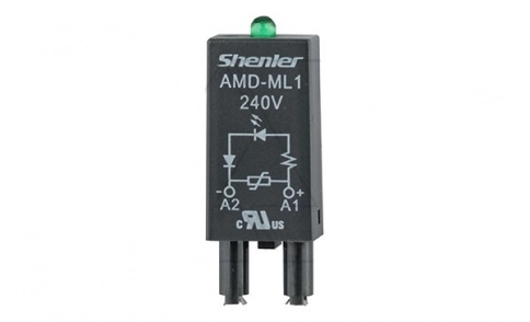 AMD-ML1 240V Модуль варистор + зеленый LED, 240VAC/DC, черный, для SRU, SKF14, SKC, SKB, STB, SRC*-E, GZT, GZM, GZS, GZMB, ES32 фото 1