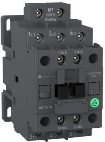 MC1D09BL Контактор MC1D 3P 9A НО+НЗ 24VDC с пониженным током потребления катушки фото 1
