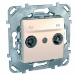 MGU5.453.25ZD Розетка TV/FM проходная беж. фото 5
