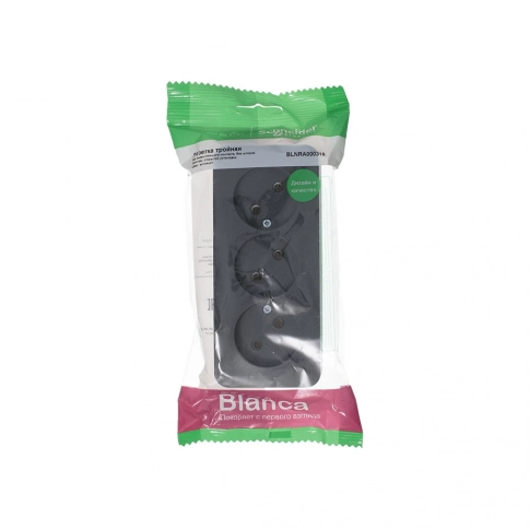 BLNRA000316 BLANCA О/У РОЗЕТКА 3-ая без заземления без штор. ИЗОЛ.ПЛ., 16А, 250В,АНТРАЦИТ фото 3