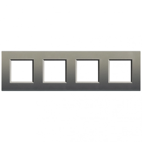 LNA4802M4AE LivingLight Рамка прямоугольная, 4 поста, цвет Серый шелк фото 2