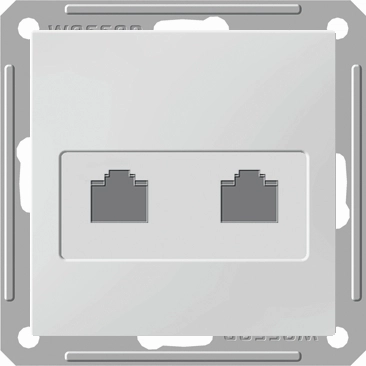RSI-251KK5E-1-86 W59 РОЗЕТКА двойная компьютерная RJ45 кат.5E, механизм, БЕЛЫЙ фото 1