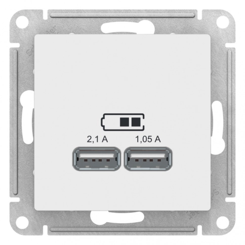 ATN001333 ATLASDESIGN USB РОЗЕТКА A+A, 5В/2,1 А, 2х5В/1,05 А, механизм, ЛОТОС фото 4