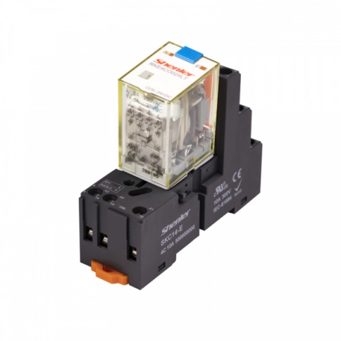 SKC14-E Цоколь 4CO 10A (300V), винтовой зажим, черный, на рейку DIN35/панель, для RKE, RKF фото 2