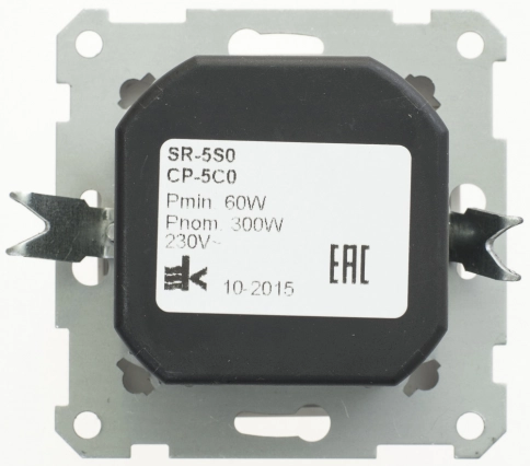 SR-5S0-1-86 W59 СВЕТОРЕГУЛЯТОР (диммер) поворотный, 300Вт, 230В, механизм, БЕЛЫЙ фото 1