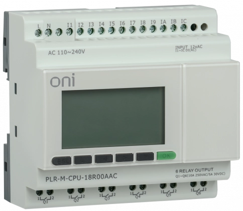 PLR-M-CPU-18R00AAC Микро ПЛК PLR-M. CPU DI12/DO06(R) 220В AC ONI фото 3