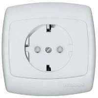 RS16-264-BI РОЗЕТКА «РОНДО» С/У С ЗК (250В,16А) БЕЛЫЙ фото 5