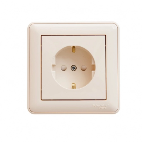 RS16-152-28 W59 РОЗЕТКА с заземлением со шторками, 16А, в сборе, СЛОНОВАЯ КОСТЬ ***снято с поставок фото 4