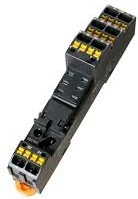 SRU08-S Цоколь 10A (300V), пружинный зажим, черный, на рейку DIN35, для RFT2CO, 46.52, G2R-2, KRI2 фото 1