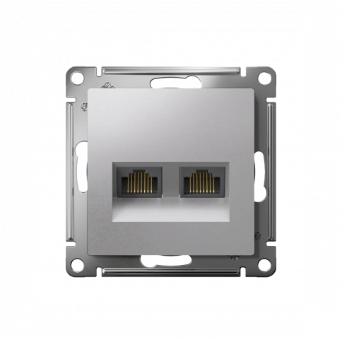 ATN000388 ATLASDESIGN РОЗЕТКА двойная компьютерная RJ45+RJ45, кат.6А, механизм, АЛЮМИНИЙ фото 2