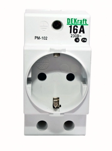 18012DEK Розетка модульная на DIN-рейку 2P+PEN 16A РМ-102 220В фото 2
