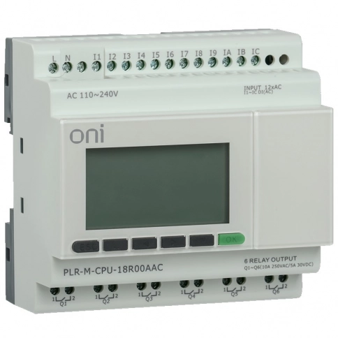 PLR-M-CPU-18R00AAC Микро ПЛК PLR-M. CPU DI12/DO06(R) 220В AC ONI фото 1