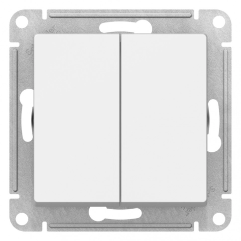 ATN000173 ATLASDESIGN 2-клавишный ПЕРЕКЛЮЧАТЕЛЬ, перекрестный, 2 x сх. 7, 10АХ, механизм, БЕЛЫЙ фото 2