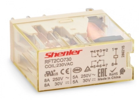 RFT2CO730 Реле 2CO, 8A(250VAC/30VDC), 230VAC, без индикации  (аналог RXG25P7) фото 1