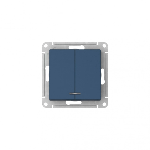 ATN001153S ATLASDESIGN 2-клавишный ВЫКЛЮЧАТЕЛЬ с подсвет.,сх.5а, 10АХ,мех., быстрозажим. клем., АКВА фото 4