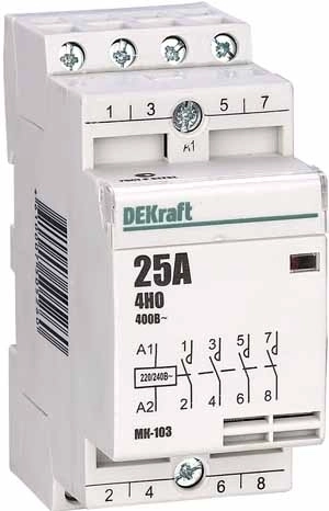 18053DEK Модульный контактор 4НО 16А 230В МК-103 DEKraft фото 2