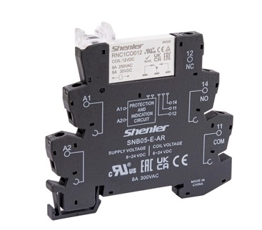 RNC1CO012+SNB05-E-AR Реле интерфейсное с колодкой, винтовой зажим, 1CO, 6A(250VAC), 12VDC, LED, W=6.2mm фото 1
