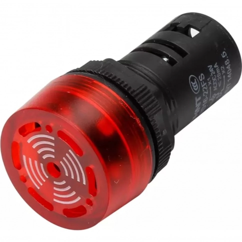 593394 Сигнализатор звуковой ND16-22FS Φ22 мм красный LED AC/DC24В (R) фото 1
