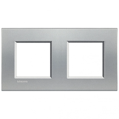LNA4802M2TE LivingLight Рамка прямоугольная, 2 поста, цвет Алюминий фото 1