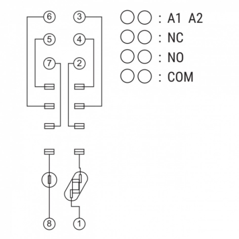 SRC08-E Цоколь 2CO 12A(300V), винтовой зажим, черный, на рейку DIN35/панель, для R2G, RM84, RM85, RMP84, RMP85, 41.52, RSB (аналог RSZE1S48M) фото 2