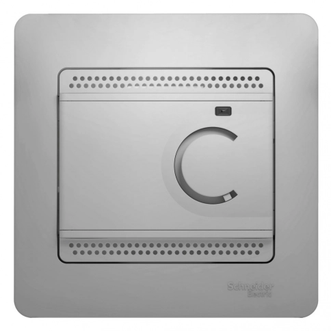 GSL000338 GLOSSA ТЕРМОСТАТ электр.теплого пола с датчиком,от+5до+50°C,10A,в сборе,АЛЮМИНИЙ ***не поставляется фото 1