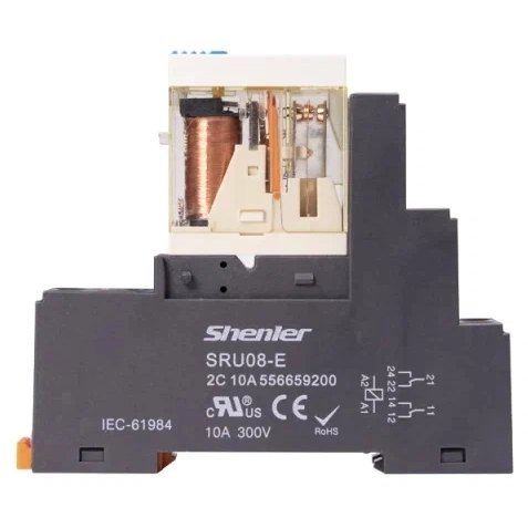 SRU08-E Цоколь 10A (300V), винтовой зажим, черный, на рейку DIN35/панель, для RFT2CO, 46.52, G2R-2, KRI2 фото 4
