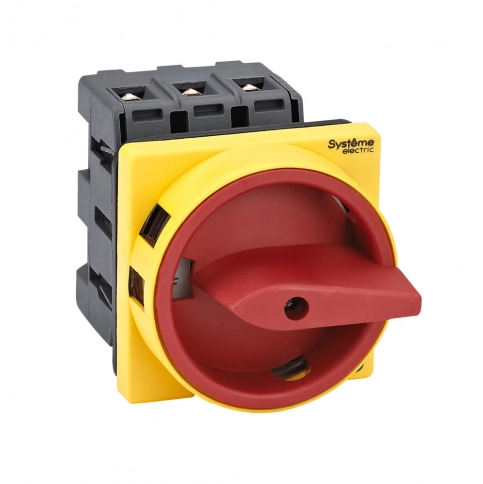 MSD40310R Выключатель-разъединитель 3P 40A IP20 с красной рукояткой на дверцу 4 винтами с замком фото 2