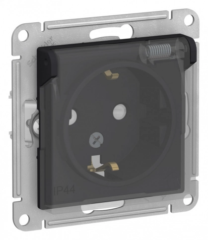 ATN441046 ATLASDESIGN РОЗЕТКА с заз с шт с кр IP44 мех КАРБОН фото 8