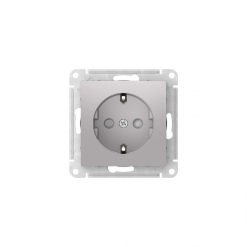 ATN000345S ATLASDESIGN РОЗЕТКА с заземлением со шторками, 16А, мех., быстрозажим. клем., АЛЮМИНИЙ фото 5