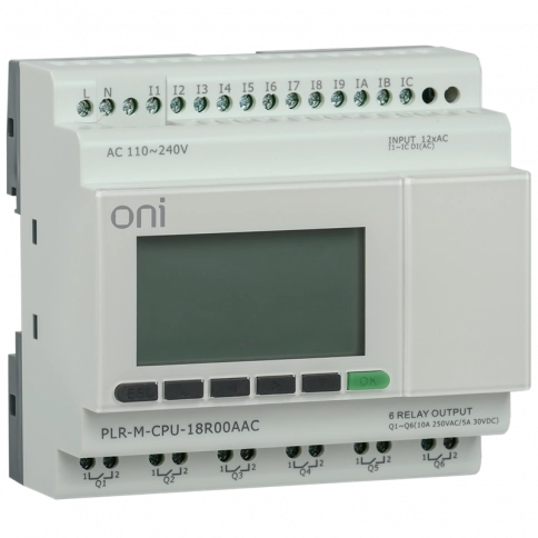 PLR-M-CPU-18R00AAC Микро ПЛК PLR-M. CPU DI12/DO06(R) 220В AC ONI фото 2