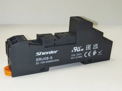 SRU08-S Цоколь 10A (300V), пружинный зажим, черный, на рейку DIN35, для RFT2CO, 46.52, G2R-2, KRI2 фото 2
