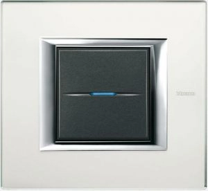 HA4802VBB Axolute декоративные накладки прямоугольной формы, White, цвет белое стекло, на 2 модуля фото 1
