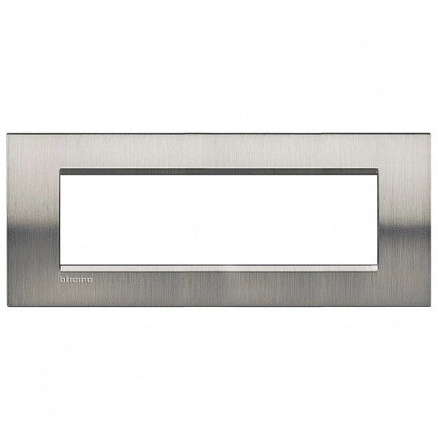 LNA4807ACS LivingLight Рамка прямоугольная, 7 модулей, цвет Фактурная сталь фото 1
