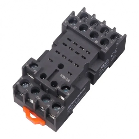 SKF14-E Цоколь 4CO 10A (300V), винтовой зажим, черный, на рейку DIN35/панель, для RKE, RKF фото 1