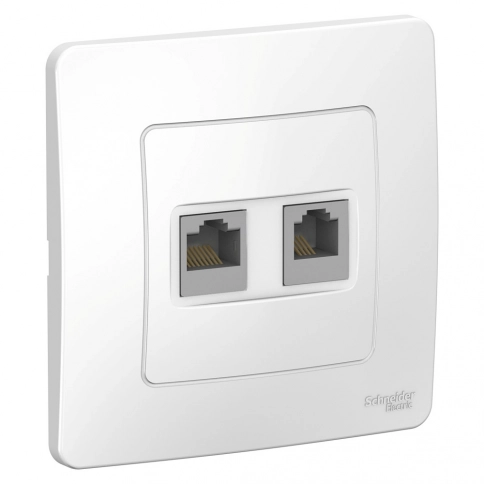 BLNIS045111 BLANCA С/У РОЗЕТКА двойная: комп.RJ45, кат.5E + телефон. RJ11, БЕЛЫЙ фото 4
