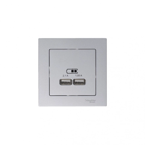ATN000433 ATLASDESIGN USB РОЗЕТКА, 5В, 1 порт x 2,1 А, 2 порта х 1,05 А, механизм, ЖЕМЧУГ фото 6