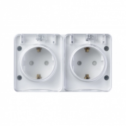 ATN540126 AtlasDesign Profi54 O/У двойная РОЗЕТКА с заземлением со шторками 16А 250B, БЕЛЫЙ, Россия фото 9